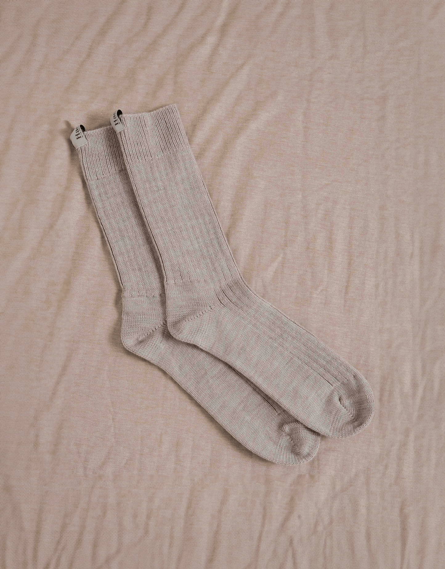 Hachure Wool Hike & Trek Socks in a stone beige colour